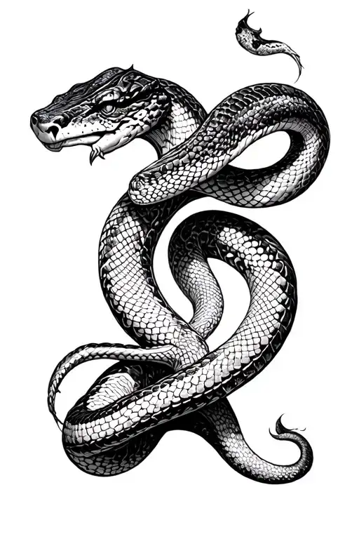 Snake Kurukafa Gül Aslan tattoo design idea