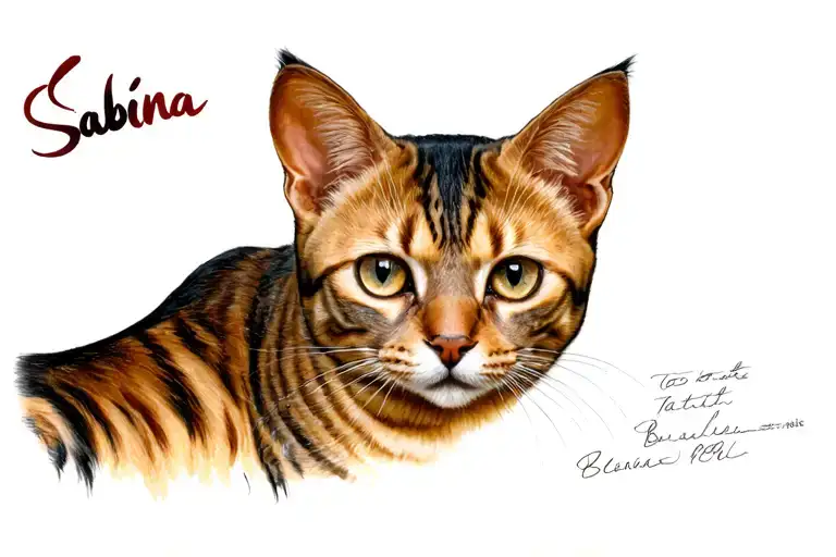 "Sabina" bengal cat tattoo design idea