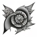 An abstract design of a turbo spinning with intricate patterns, symbolizing speed and precision tattoo design idea
