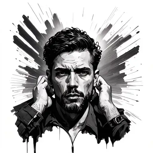 a man trapped in societal norms tattoo design idea