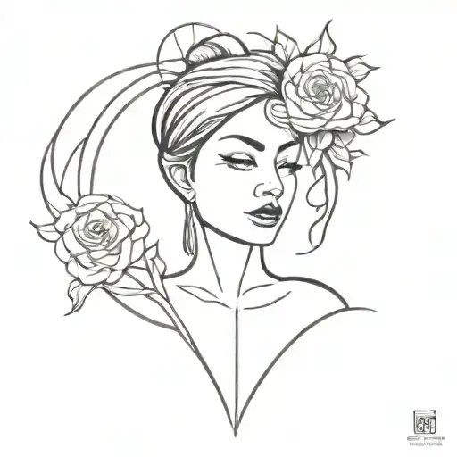 design a simple tattoo for a woman with the subject ade god of the underworld tattoo design idea