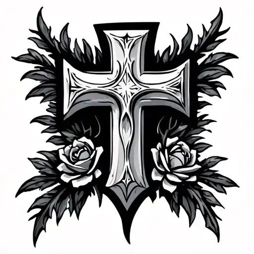 Rustic Cross tattoo design idea