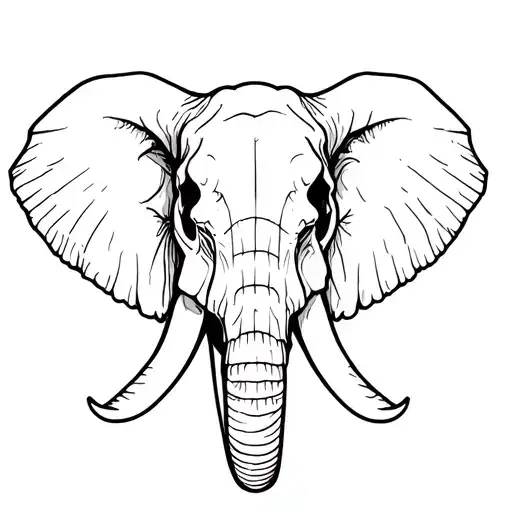 elephant skull tattoo design idea