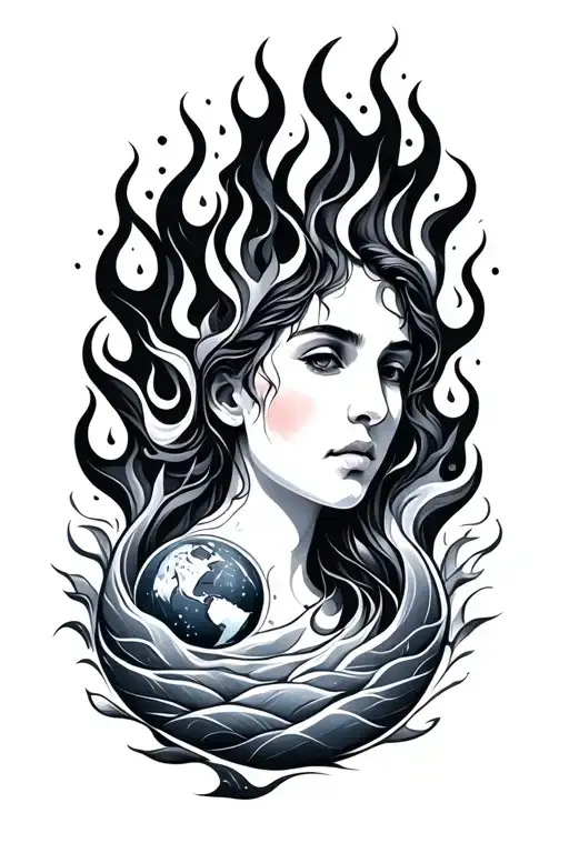 Empath fire water earth air tattoo design idea