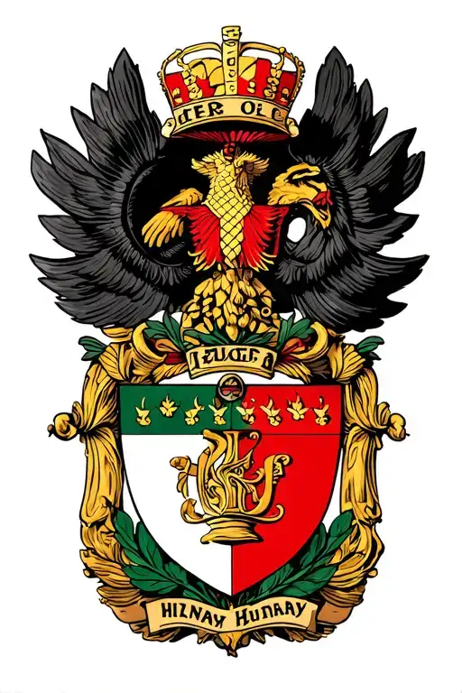 Hungary coat of arms reaching tattoo design idea