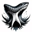 shark tooth tattoo design idea