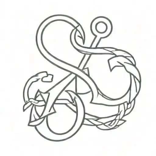 anchor and infinity sign tattoo design idea