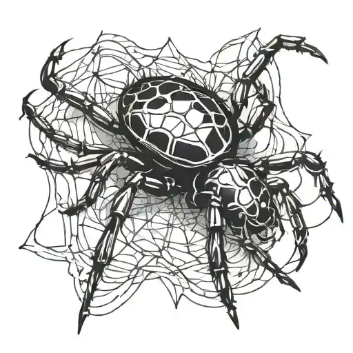 Charlie with black widow spider tattoo design idea