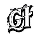 "GF" cattle brand tattoo design idea