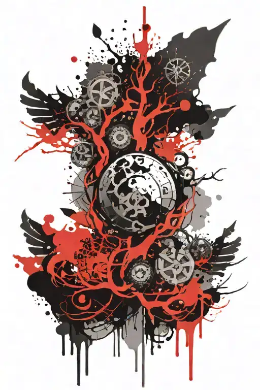 jormungander and yggdrasil tattoo design idea