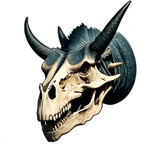 triceratops skull tattoo design idea
