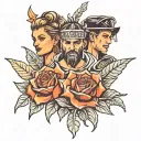 A small forearm tattoo including warrior mentality and the hand of god, mom and father on my head tattoo design idea