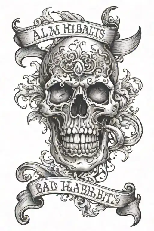 All my habits are bad habits tattoo design idea