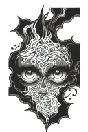 crying tattoo design idea