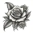 cross and rose tattoo design idea