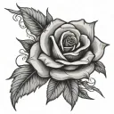 cross and rose tattoo design idea