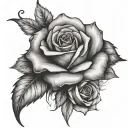cross and rose tattoo design idea