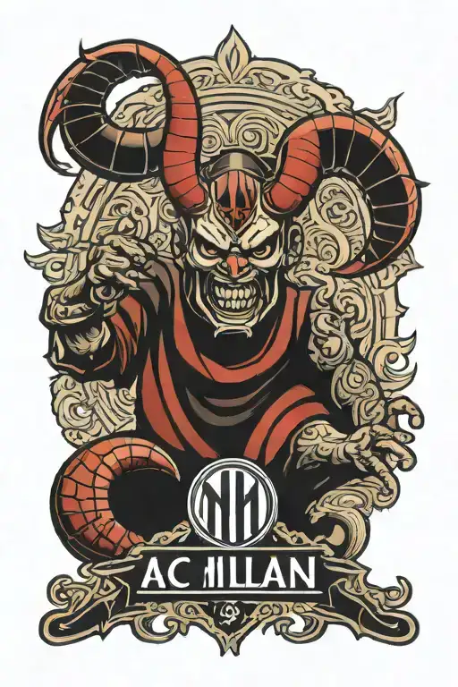 Ac Milan logo handled by devil tattoo design idea