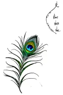 Colourful peacock feather attached tattoo design idea