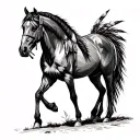 Native American war horse tattoo design idea