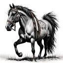 Native American war horse tattoo design idea