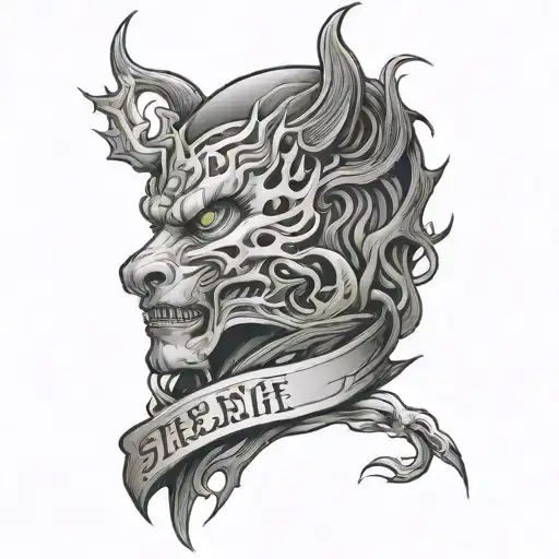 japanese word 'strenght before weakness' in neck tattoo design idea