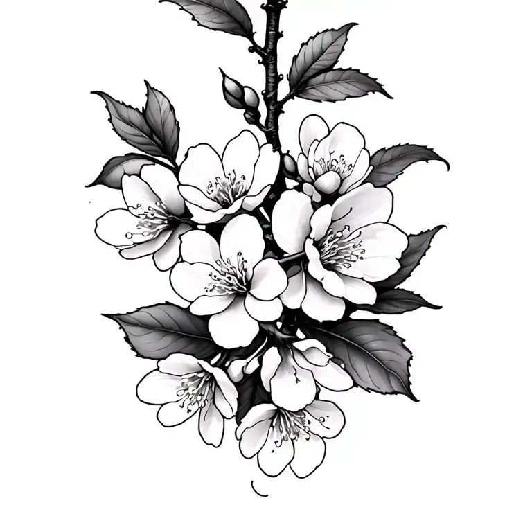 Cherry Blossom branch tattoo design idea