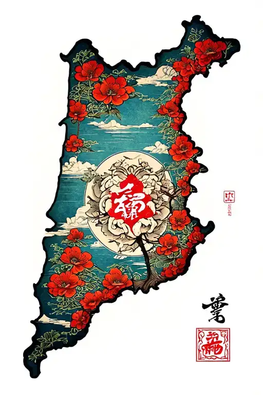 lebanon map tattoo design idea