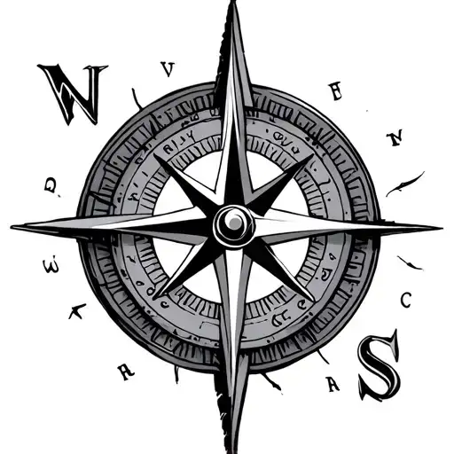 Compass Arrow tattoo design idea