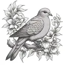 mourning dove tattoo design idea