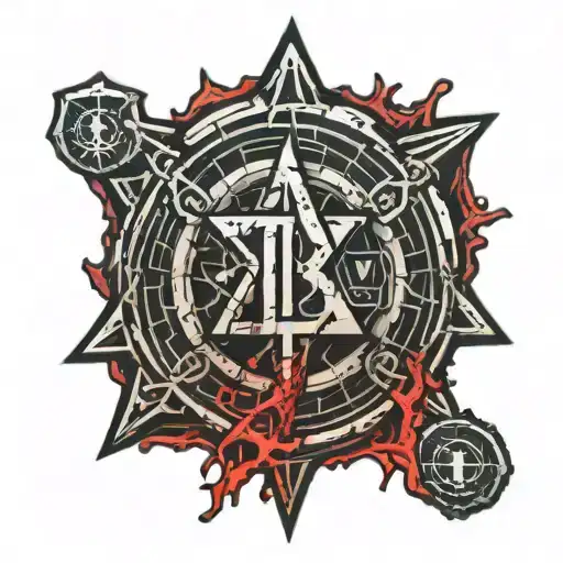 Flesh Scar Bloody Torn flesh, electronics, Cryptocurrency, Bitcoin, Bitcoin symbol, Satanic, Satanism, Pentagram tattoo design idea