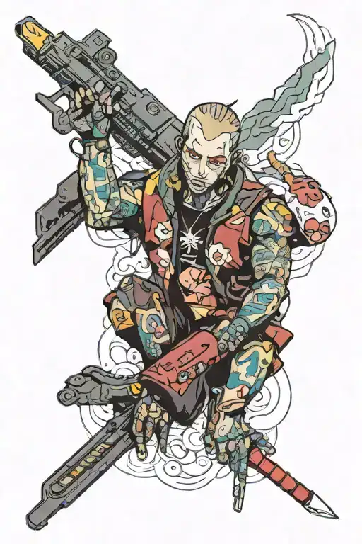 Cyberpunk 2077 tattoo design idea