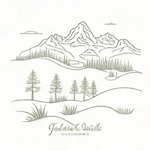 paradise meadow in glacier national park tattoo design idea