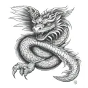 small 1inch black and white full body quetzalcoatl realistic armband tattoo wrapped around horizontally around the bicep tattoo design idea