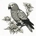 African grey tattoo tattoo design idea