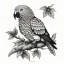 African grey tattoo tattoo design idea