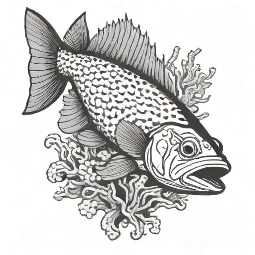 coral trout tattoo design idea