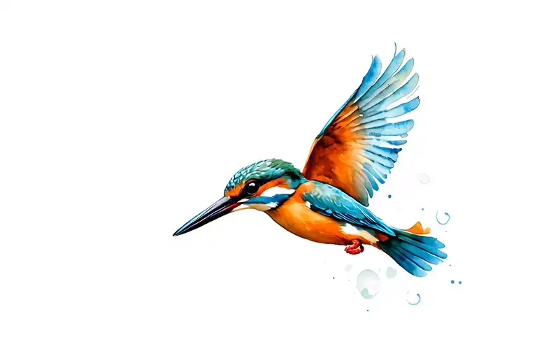 kingfisher flying tattoo design idea