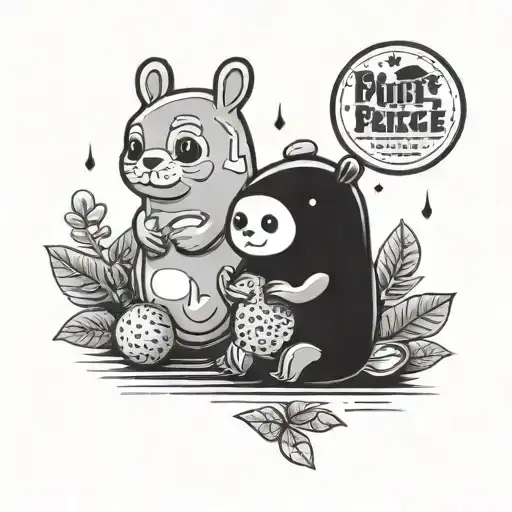 peanut and pickle kids tattoo design idea