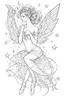 ballerina phoenix freedom butterflies stars tattoo design idea