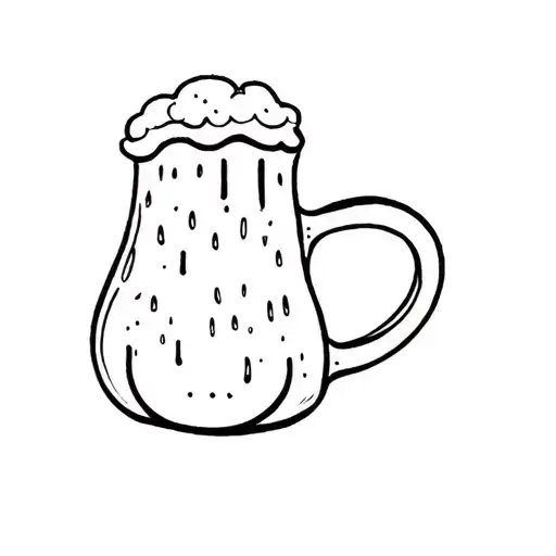 Disenchantment series Princess Bean with beer black linear tattoo tattoo design idea