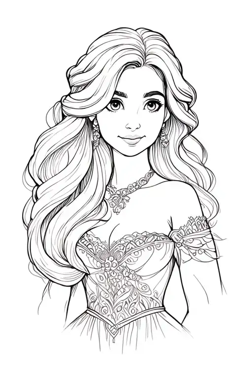 rapunzel themed tattoo design idea