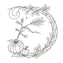 witchy autum tattoo design idea