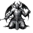 templar knight kneeling gargoyle tattoo design idea