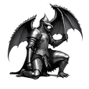 templar knight kneeling gargoyle tattoo design idea