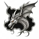 dragon unicorn tattoo design idea