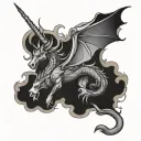 dragon unicorn tattoo design idea