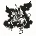 dragon unicorn tattoo design idea