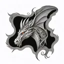 dragon unicorn tattoo design idea