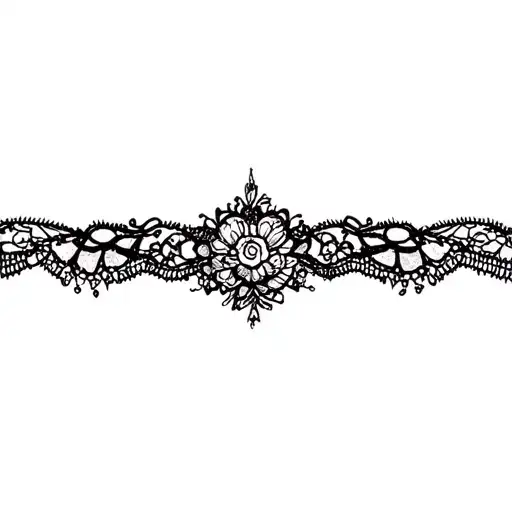 lace, garter belt tattoo design idea